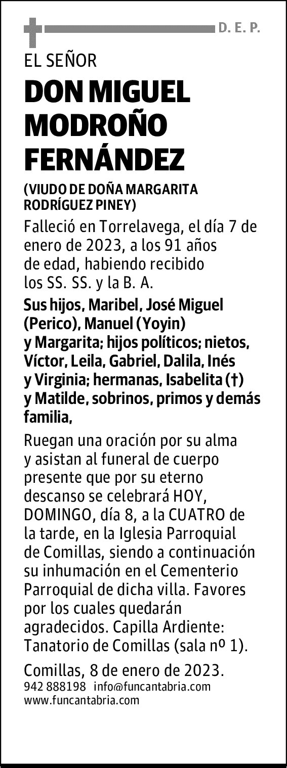 DON MIGUEL MODROÑO FERNÁNDEZ