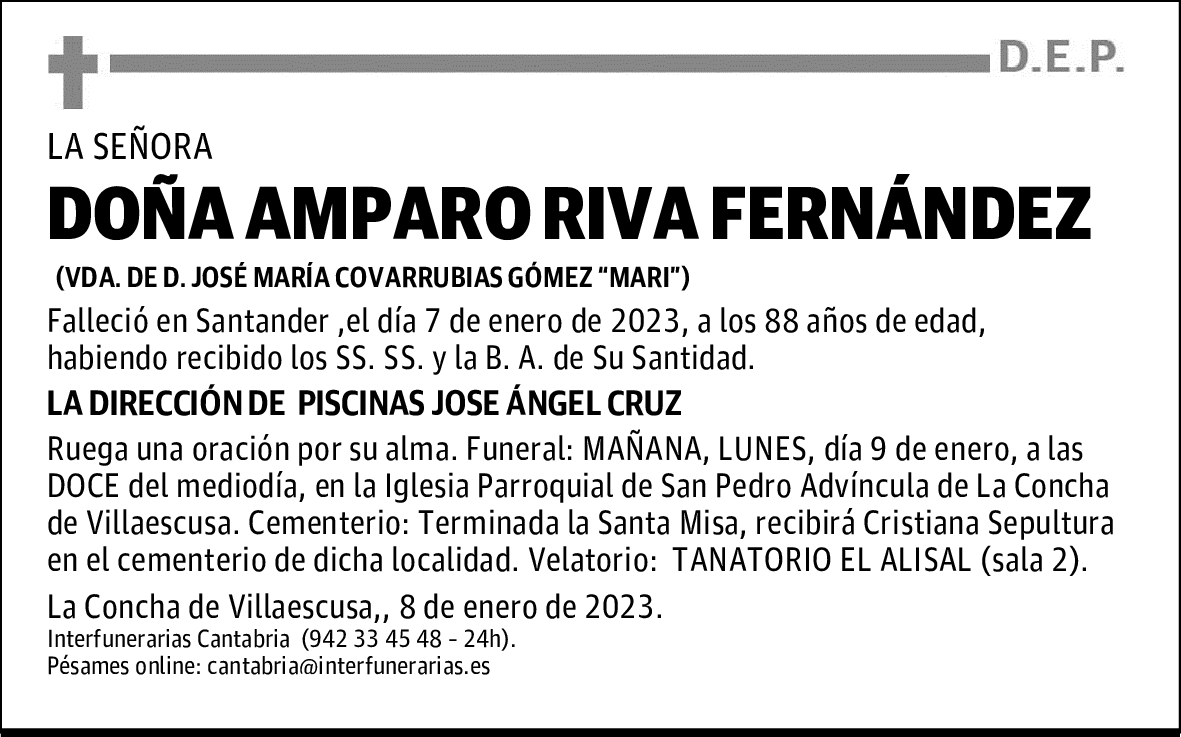 DOÑA AMPARO RIVA FERNÁNDEZ
