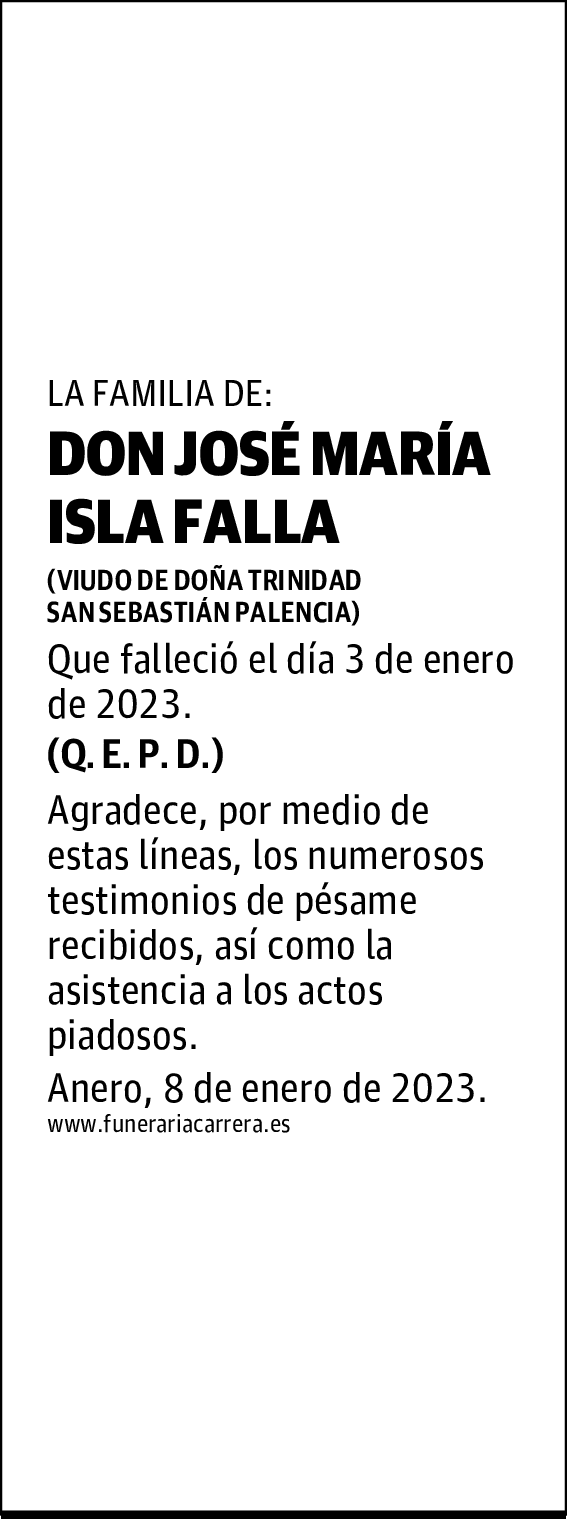 DON JOSÉ MARÍA ISLA FALLA