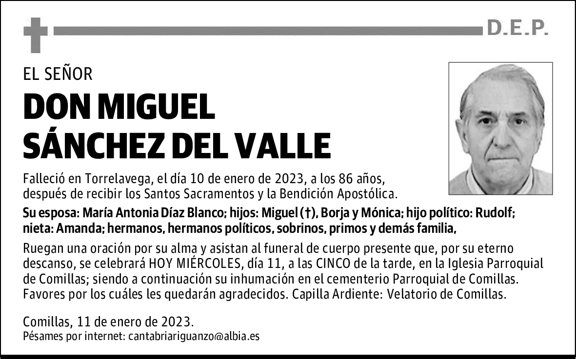 DON MIGUEL SÁNCHEZ DEL VALLE