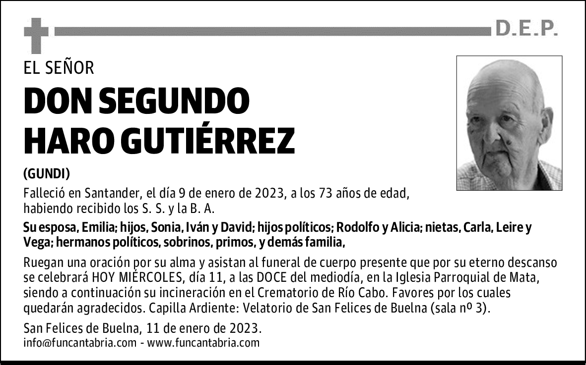 DON SEGUNDO HARO GUTIÉRREZ