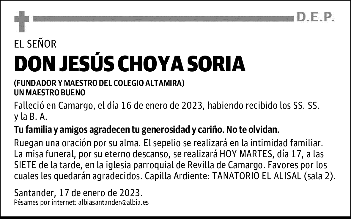 DON JESÚS CHOYA SORIA