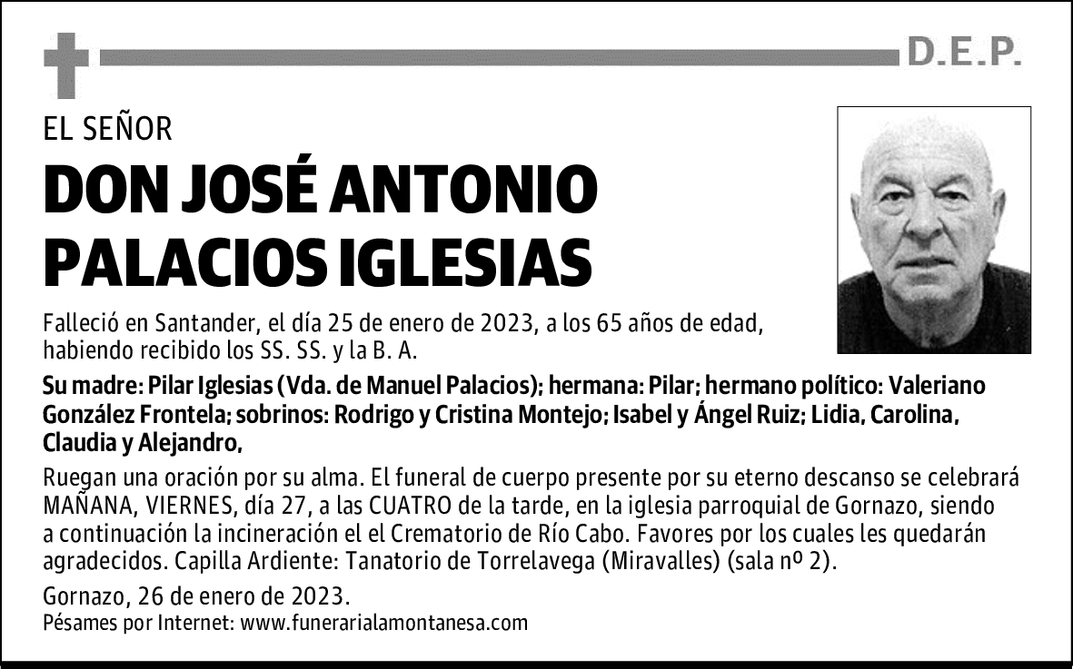 DON JOSÉ ANTONIO PALACIOS IGLESIAS