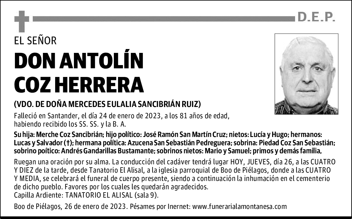 DON ANTOLÍN COZ HERRERA