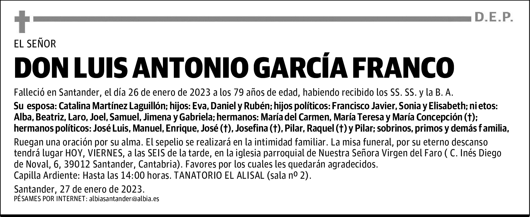 DON LUIS ANTONIO GARCÍA FRANCO
