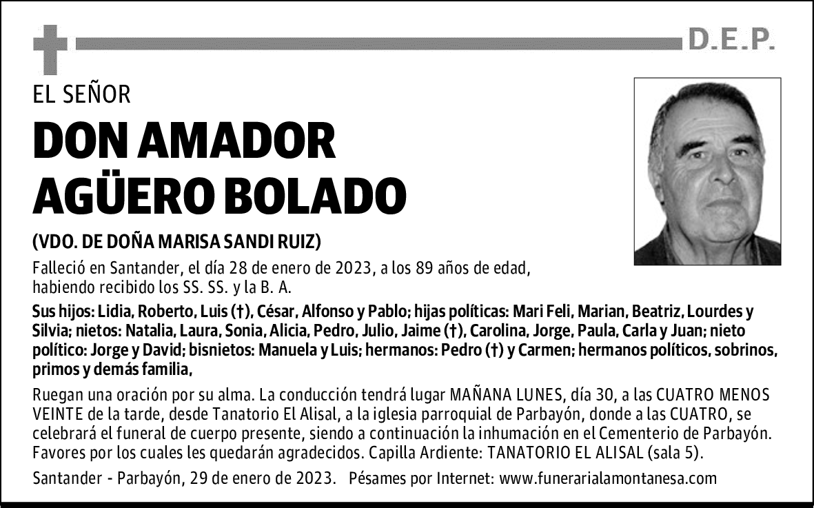 DON AMADOR AGÜERO BOLADO