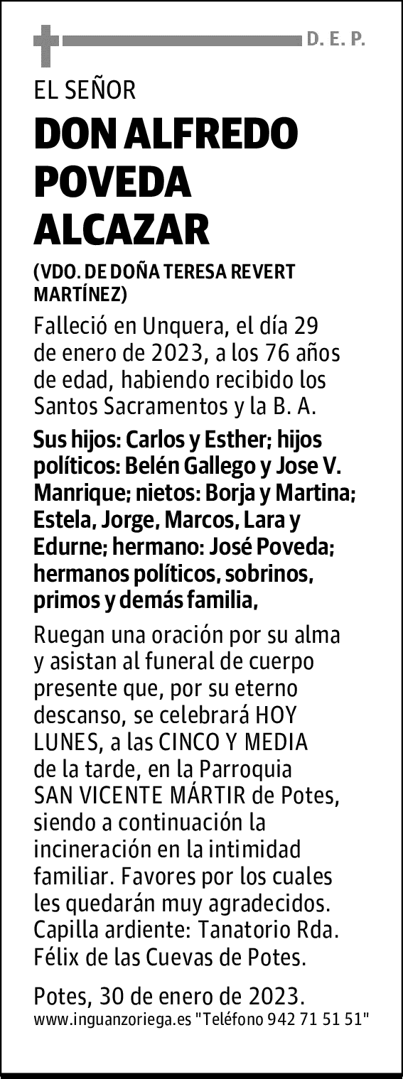 DON ALFREDO POVEDA ALCAZAR
