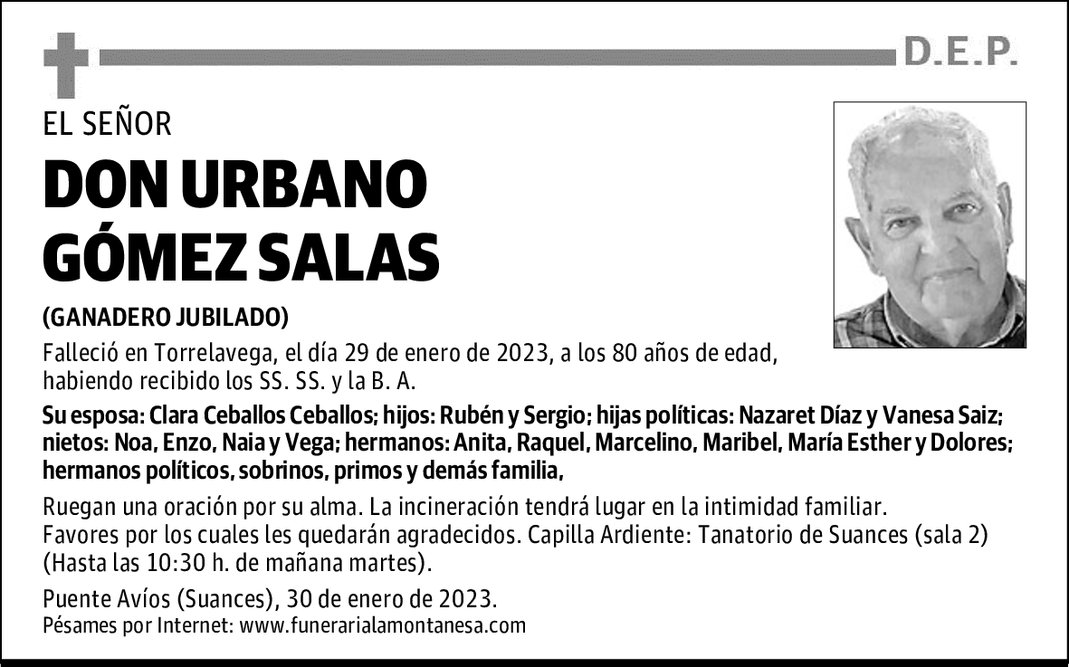 DON URBANO GÓMEZ SALAS