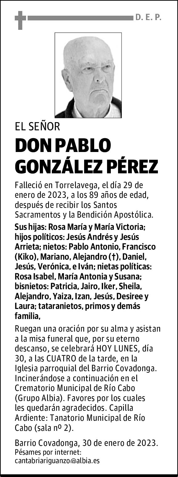 DON PABLO GONZÁLEZ PÉREZ