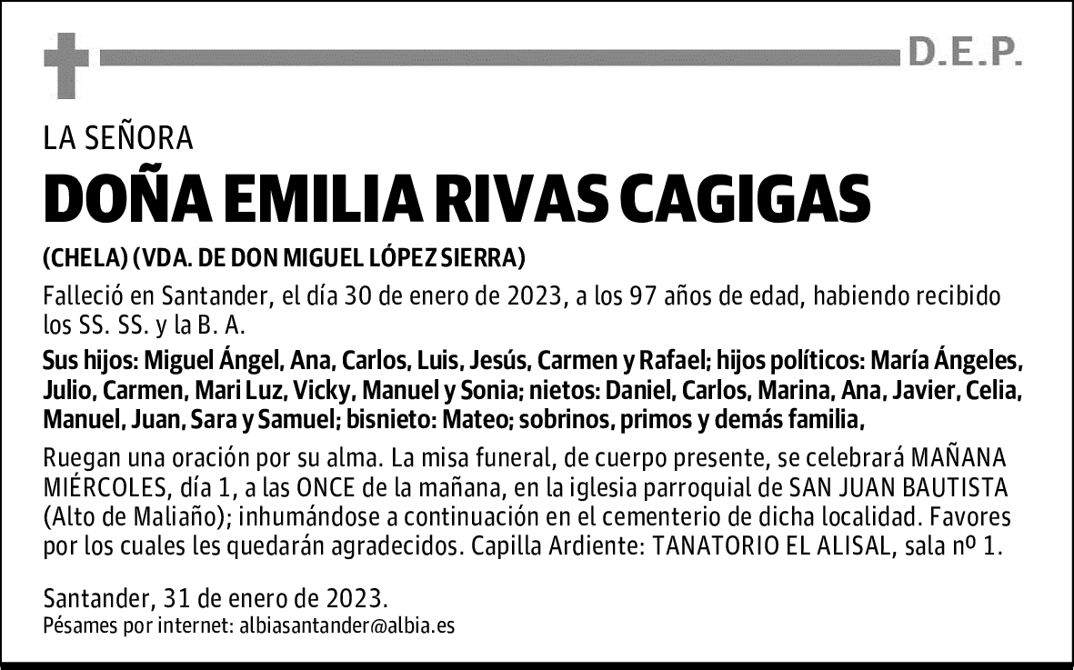 DOÑA EMILIA RIVAS CAGIGAS