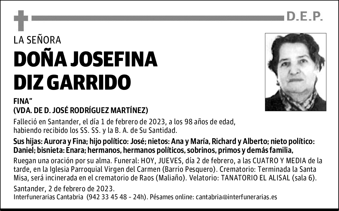 DOÑA JOSEFINA DIZ GARRIDO