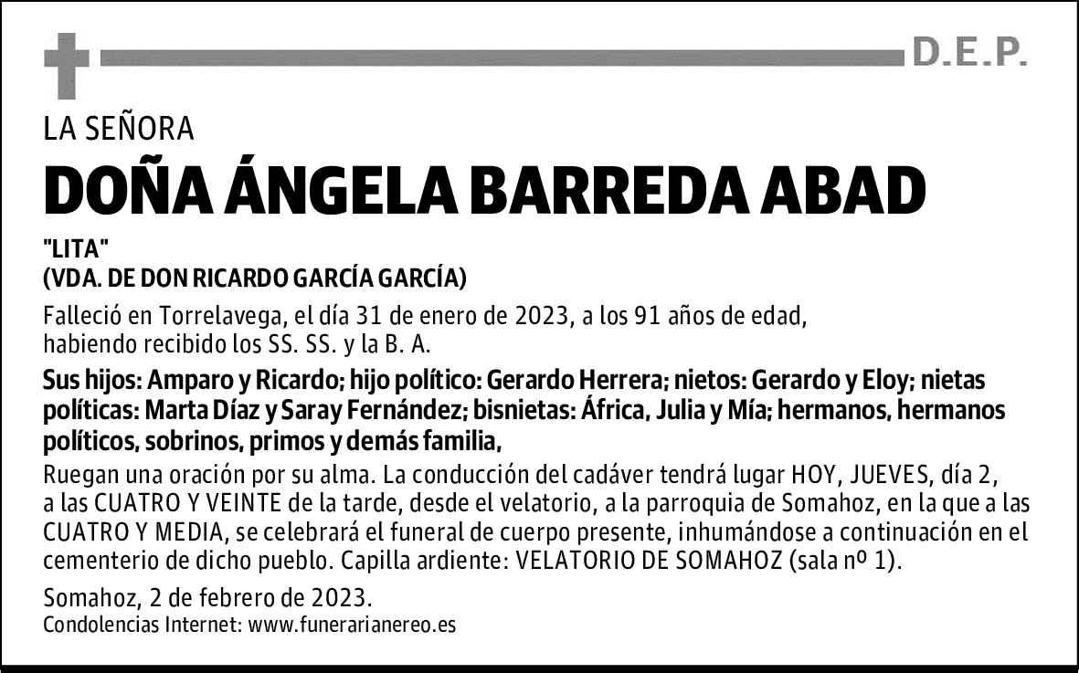 DOÑA ÁNGELA BARREDA ABAD