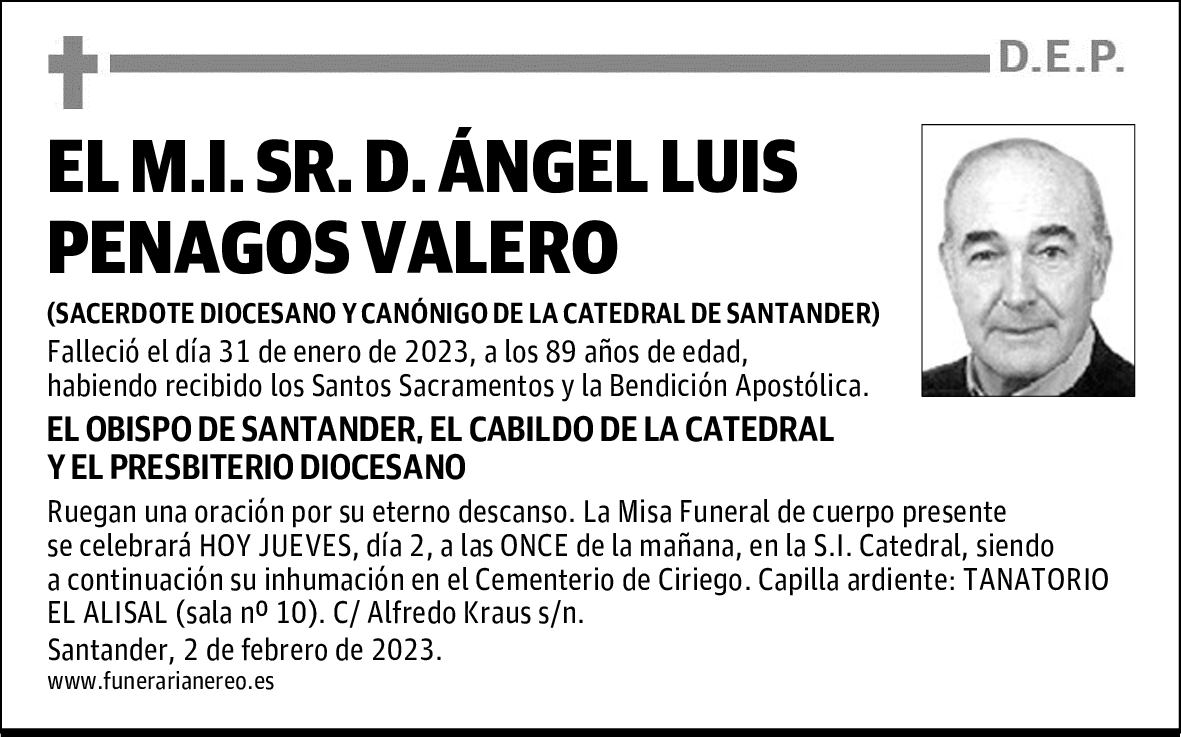 DON ÁNGEL LUIS PENAGOS VALERO