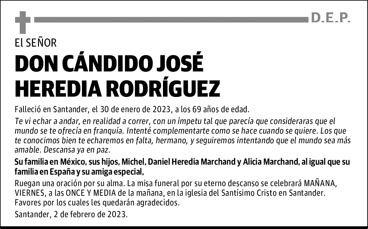 DON CÁNDIDO JOSÉ HEREDIA RODRÍGUEZ