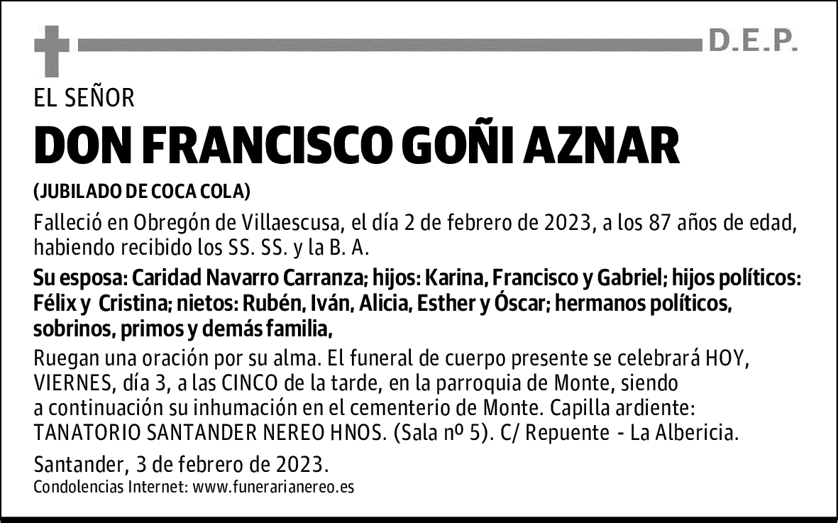 DON FRANCISCO GOÑI AZNAR
