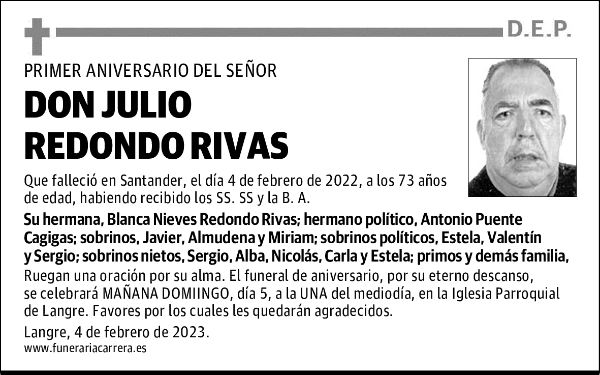 DON JULIO REDONDO RIVAS