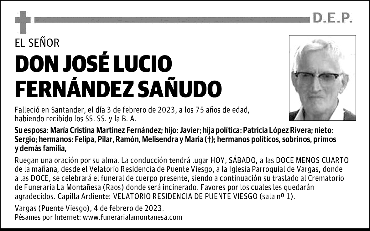 DON JOSÉ LUCIO FERNÁNDEZ SAÑUDO