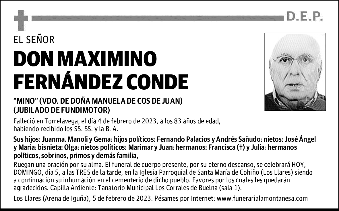 DON MAXIMINO FERNÁNDEZ CONDE