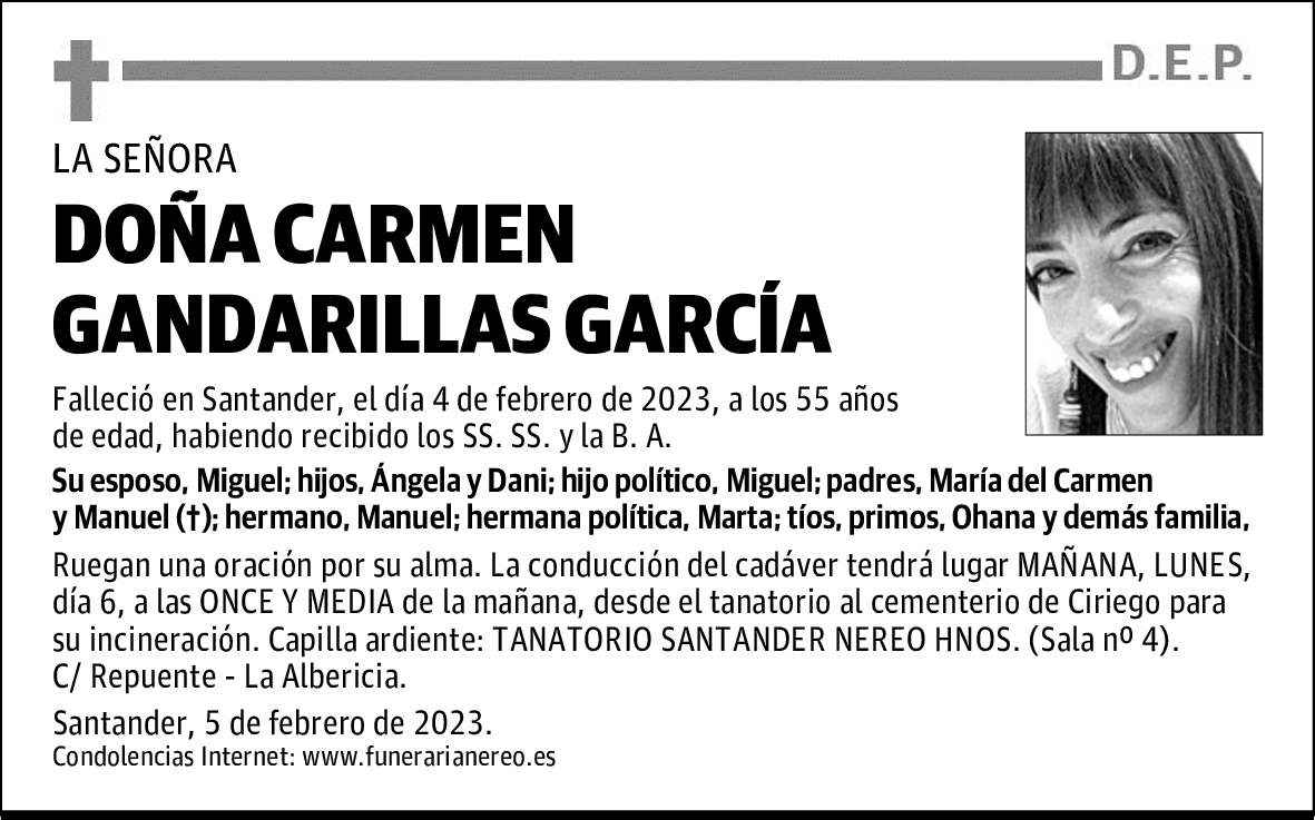 DOÑA CARMEN GANDARILLAS GARCÍA