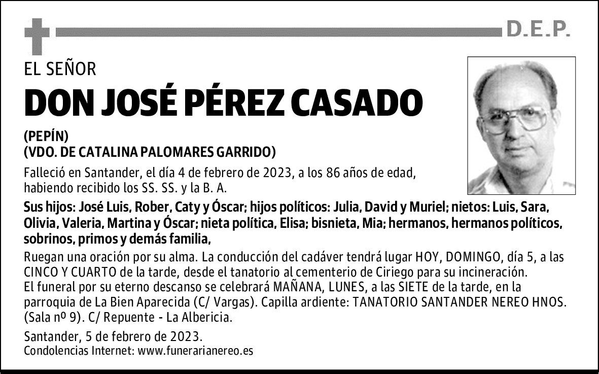 DON JOSÉ PÉREZ CASADO