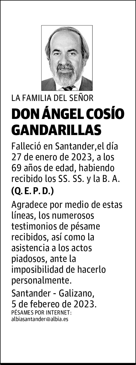 DON ÁNGEL COSÍO GANDARILLAS