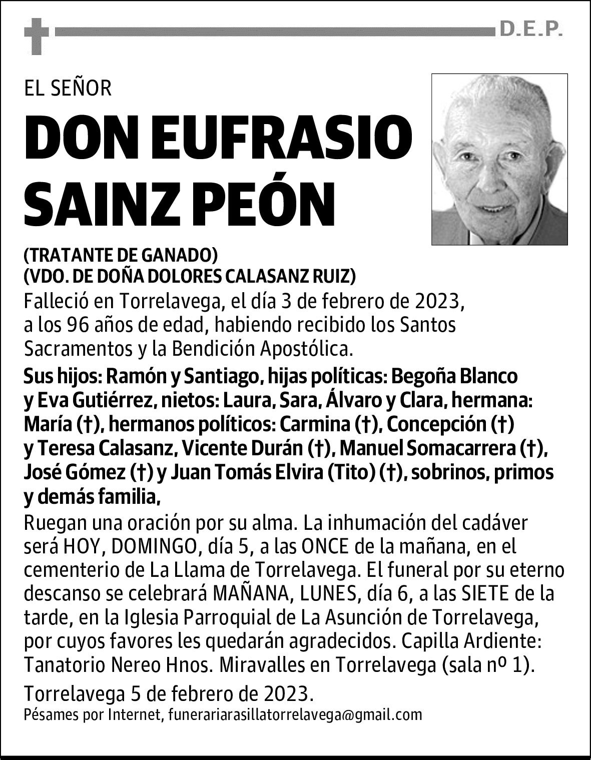 DON EUFRASIO SAINZ PEÓN