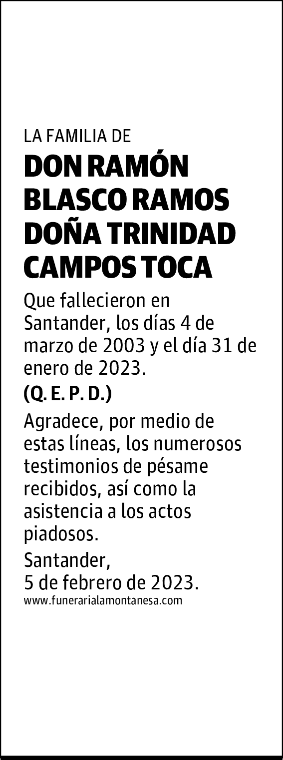 DOÑA TRINIDAD CAMPOS TOCA
