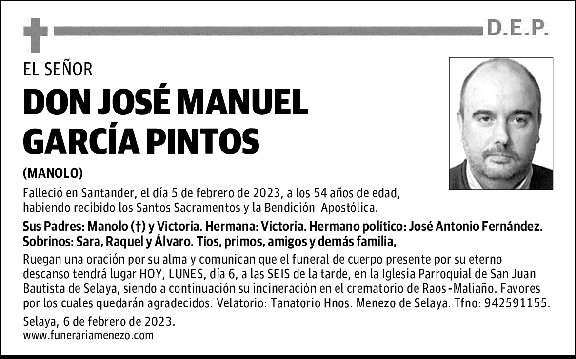 DON JOSÉ MANUEL GARCÍA PINTOS