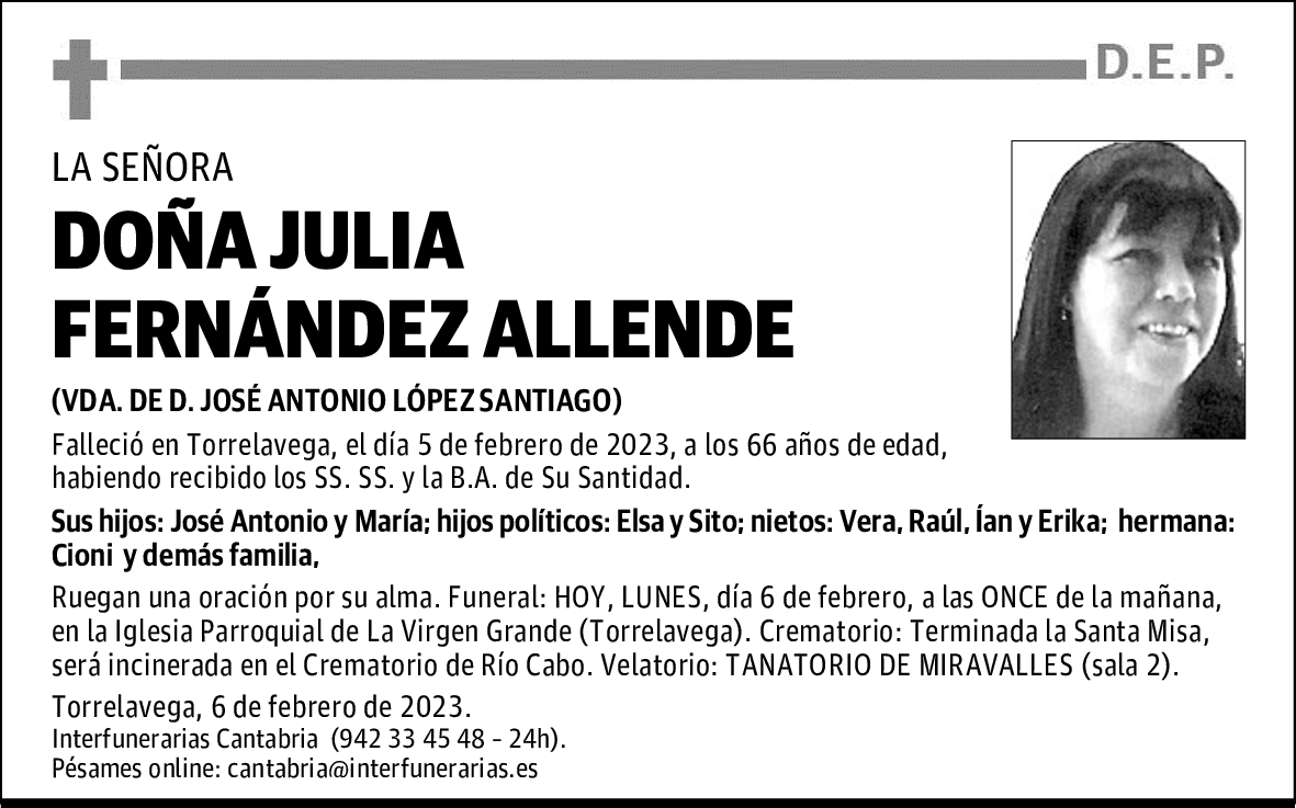 DOÑA JULIA FERNÁNDEZ ALLENDE