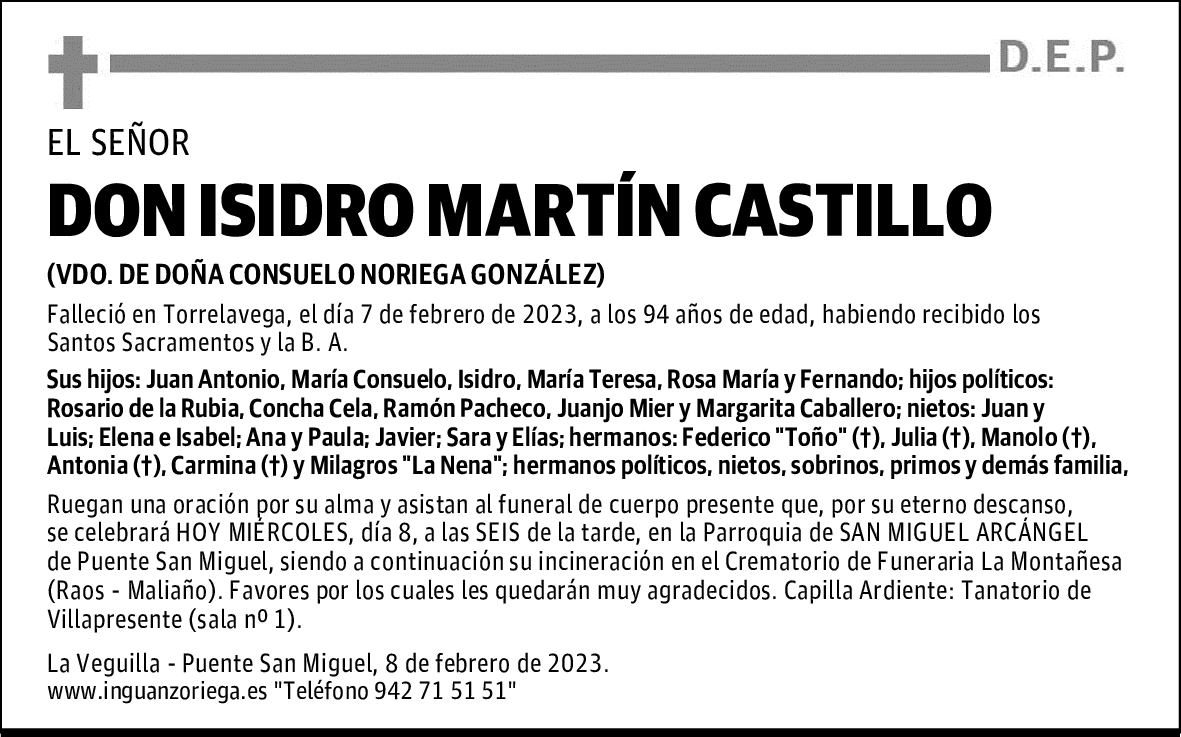 DON ISIDRO MARTÍN CASTILLO