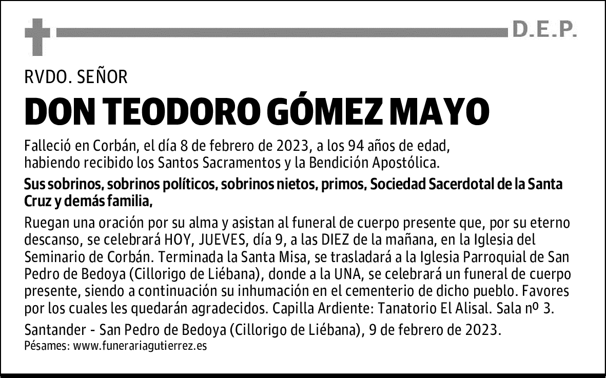 DON TEODORO GÓMEZ MAYO