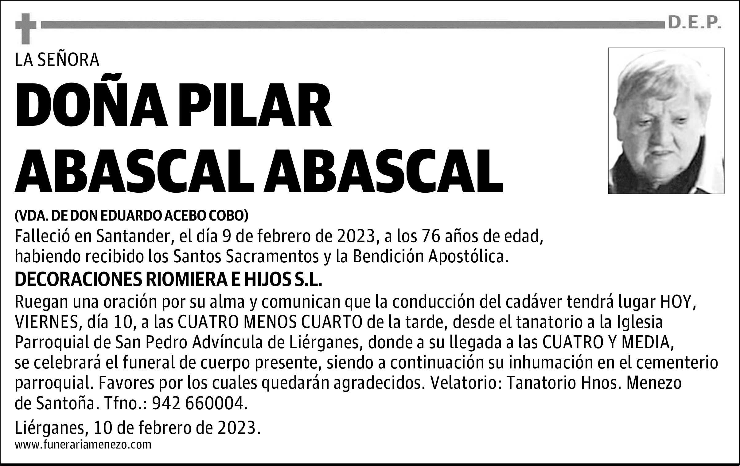 DOÑA PILAR ABASCAL ABASCAL