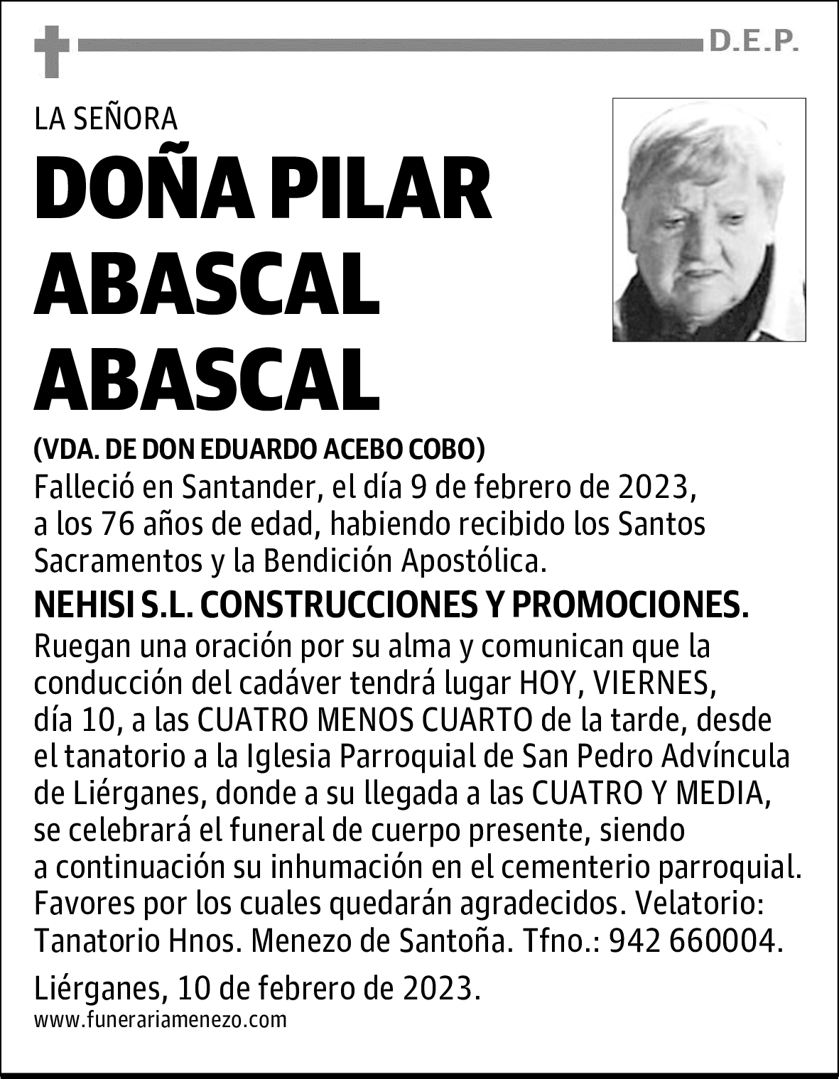 DOÑA PILAR ABASCAL ABASCAL
