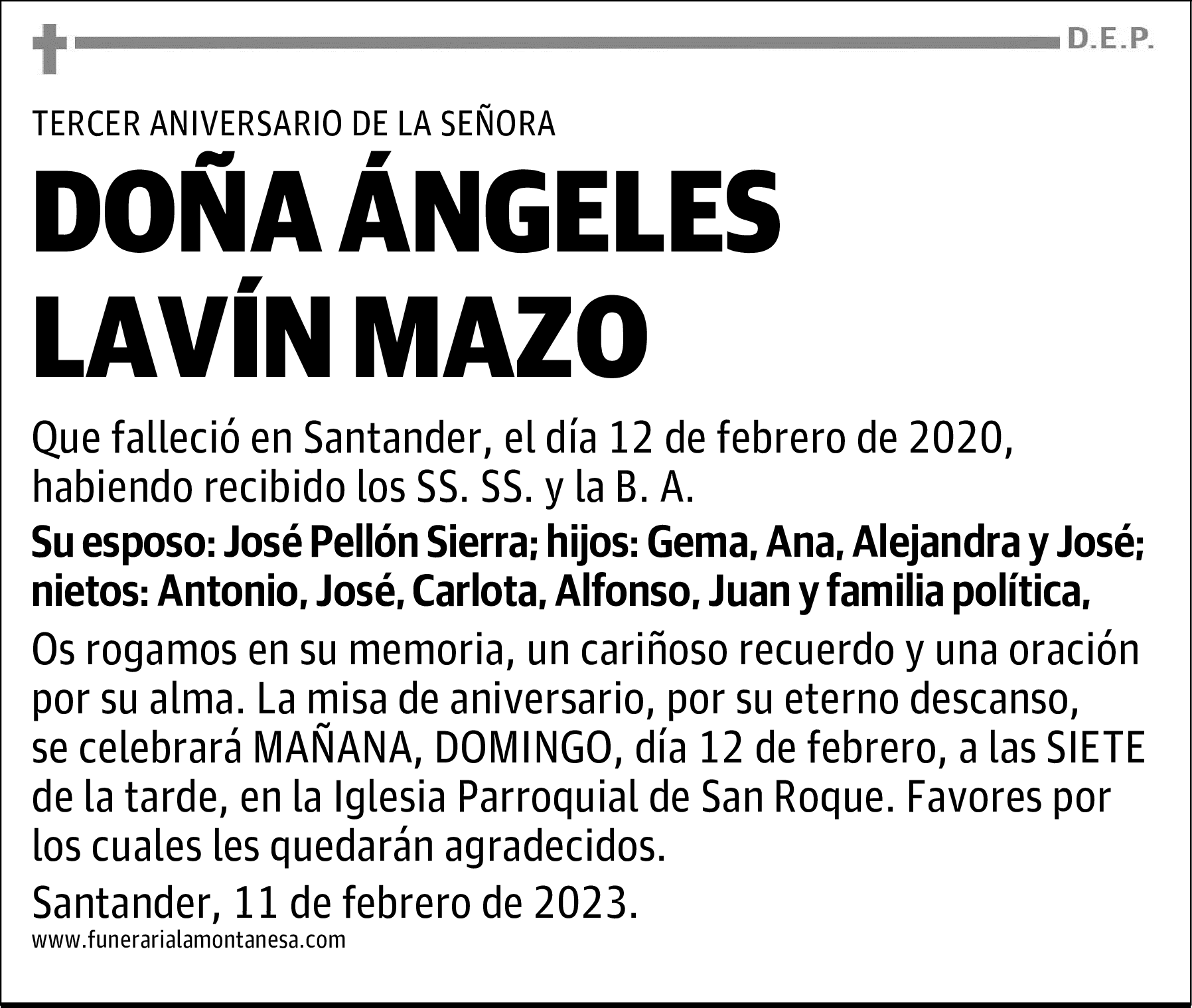 DOÑA ÁNGELES LAVÍN MAZO