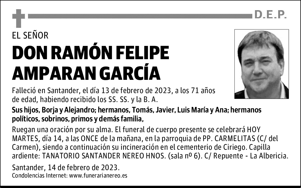 DON RAMÓN FELIPE AMPARAN GARCÍA