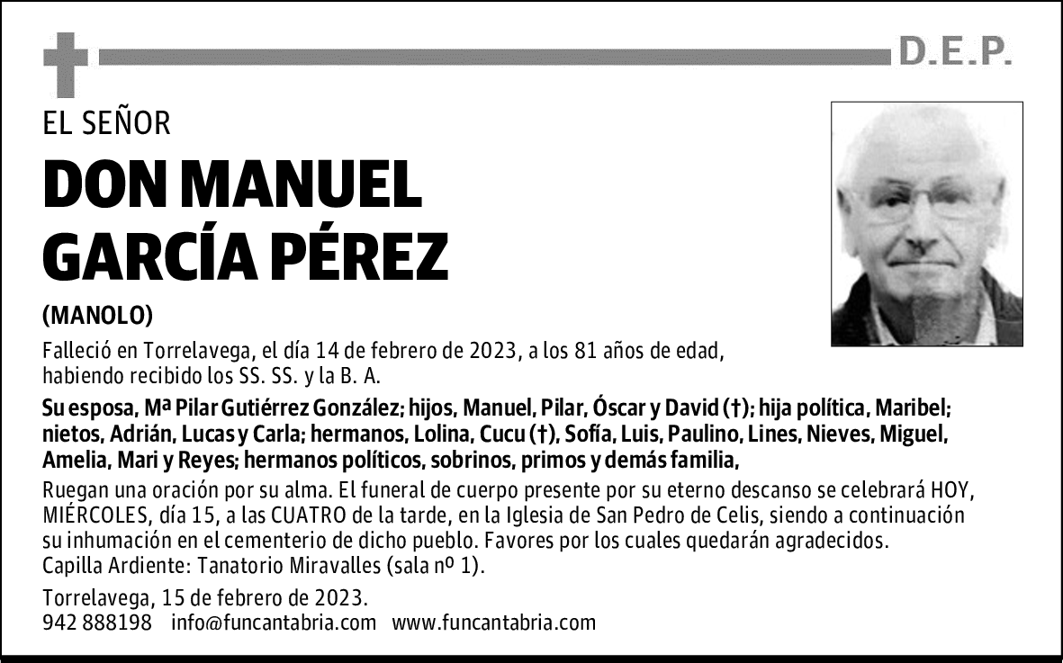 DON MANUEL GARCÍA PÉREZ
