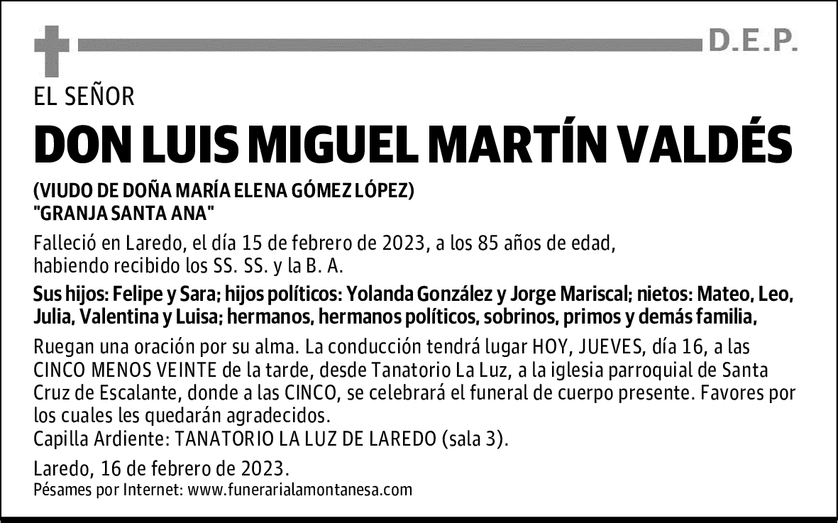 DON LUIS MIGUEL MARTÍN VALDÉS