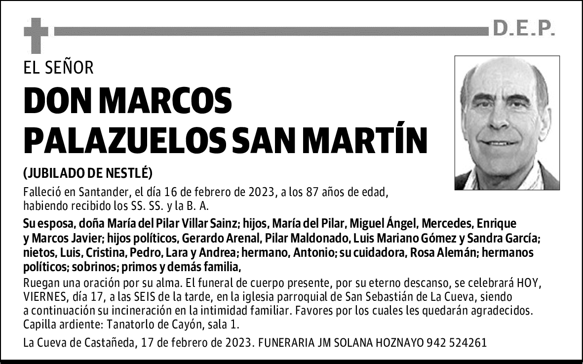 DON MARCOS PALAZUELOS SAN MARTN