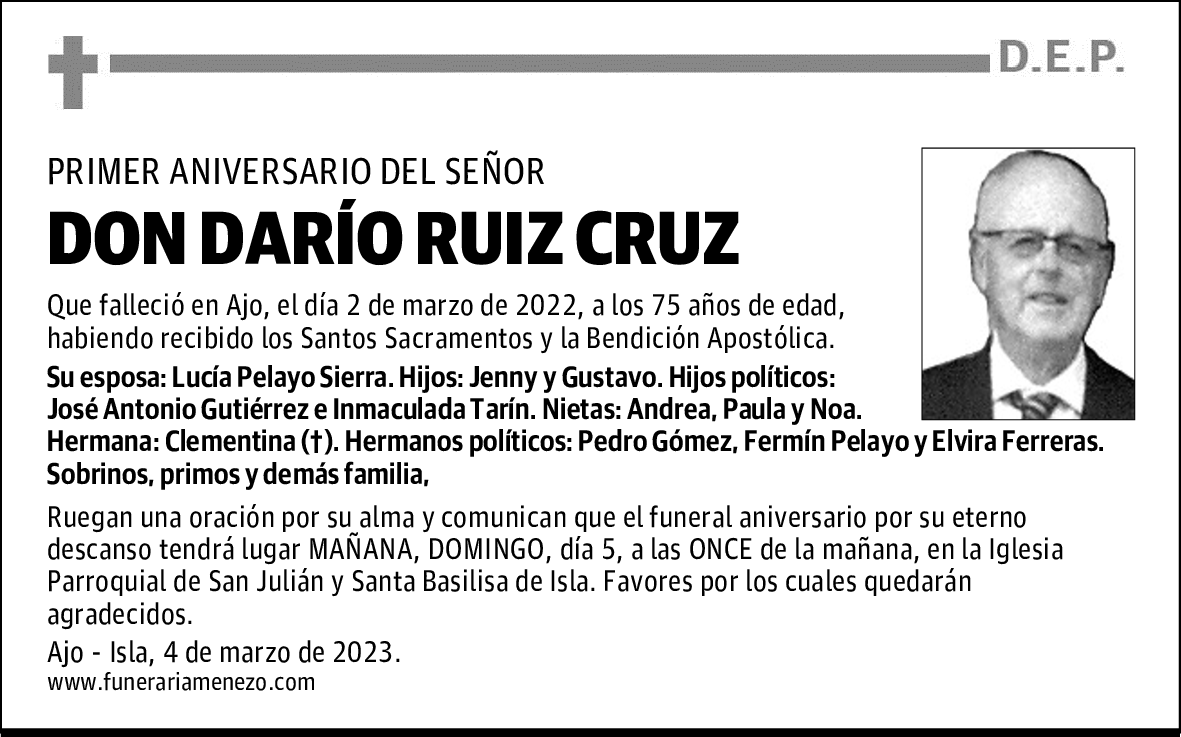 DON DARÍO RUIZ CRUZ