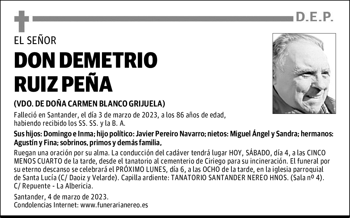 DON DEMETRIO RUIZ PEÑA