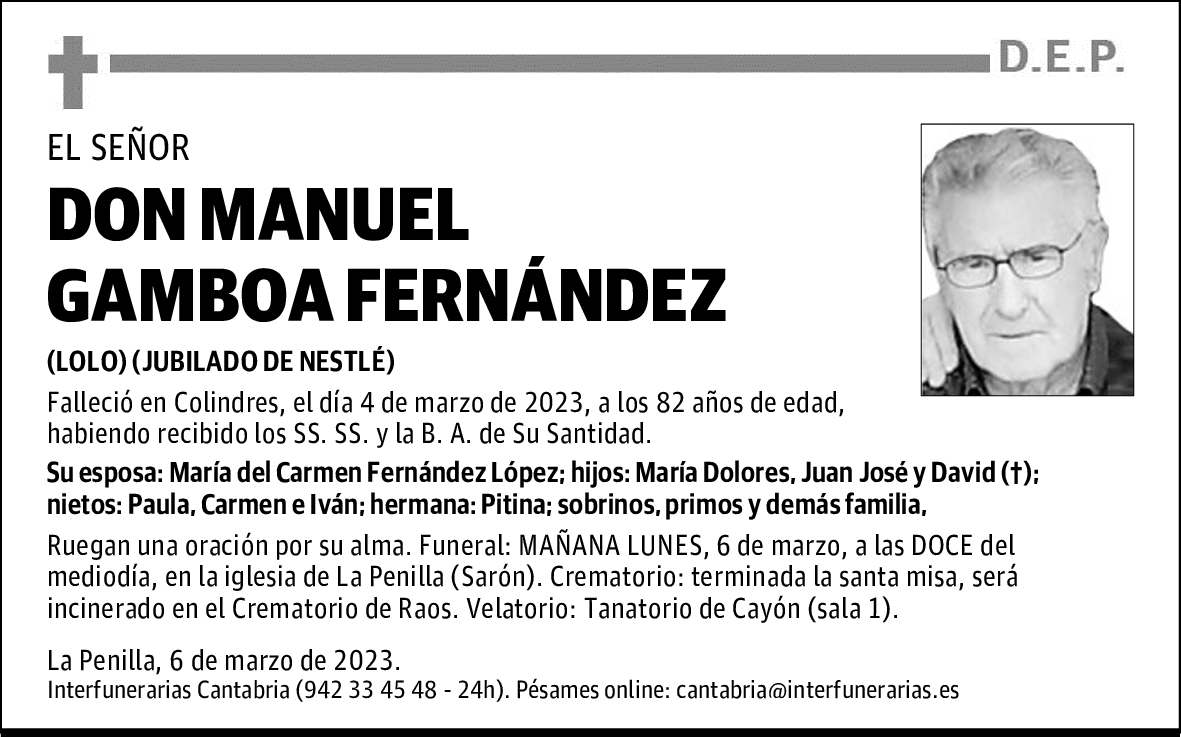 DON MANUEL GAMBOA FERNÁNDEZ