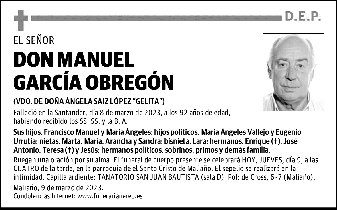 DON MANUEL GARCÍA OBREGÓN
