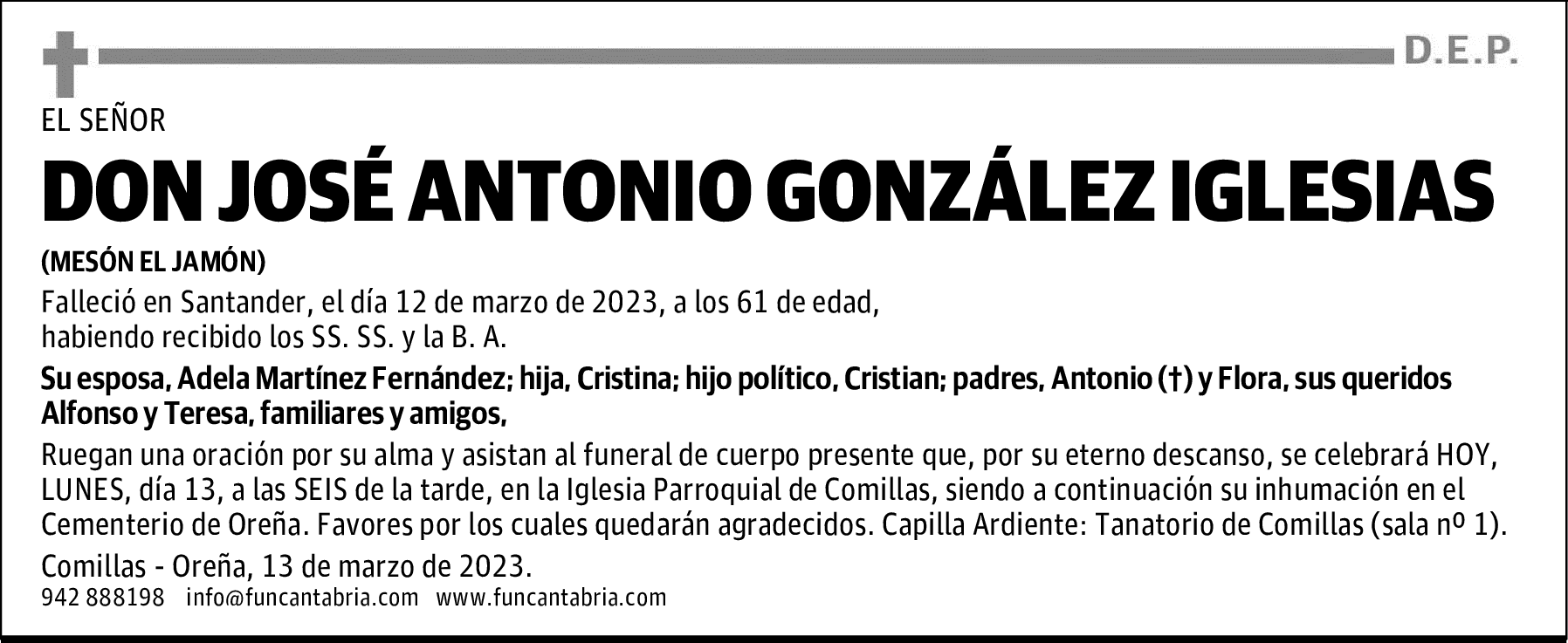 DON JOSÉ ANTONIO GONZÁLEZ IGLESIAS