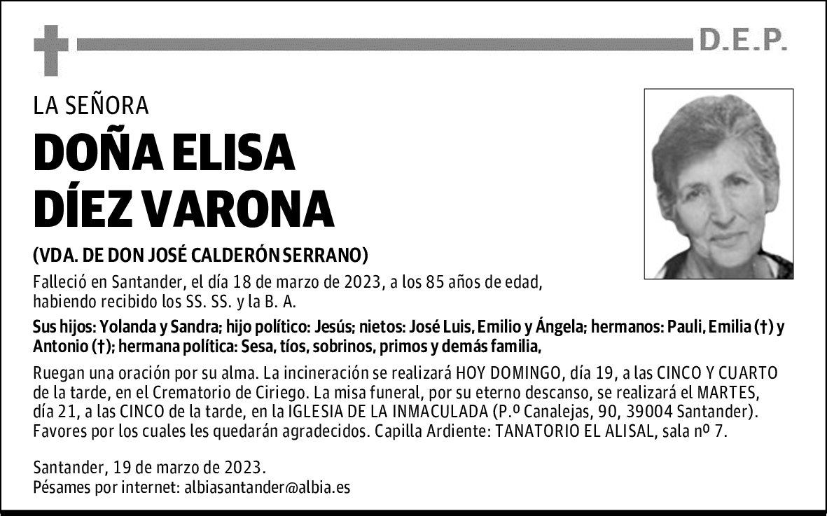 DOÑA ELISA DÍEZ VARONA