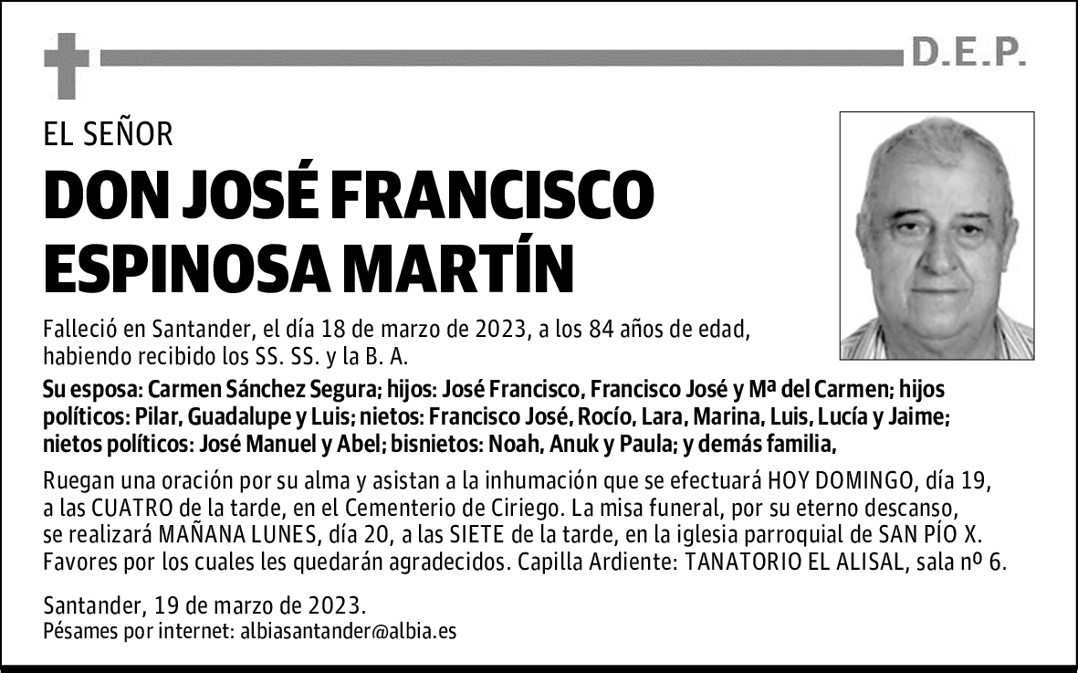 DON JOSÉ FRANCISCO ESPINOSA MARTÍN