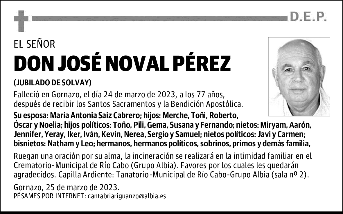 DON JOSÉ NOVAL PÉREZ