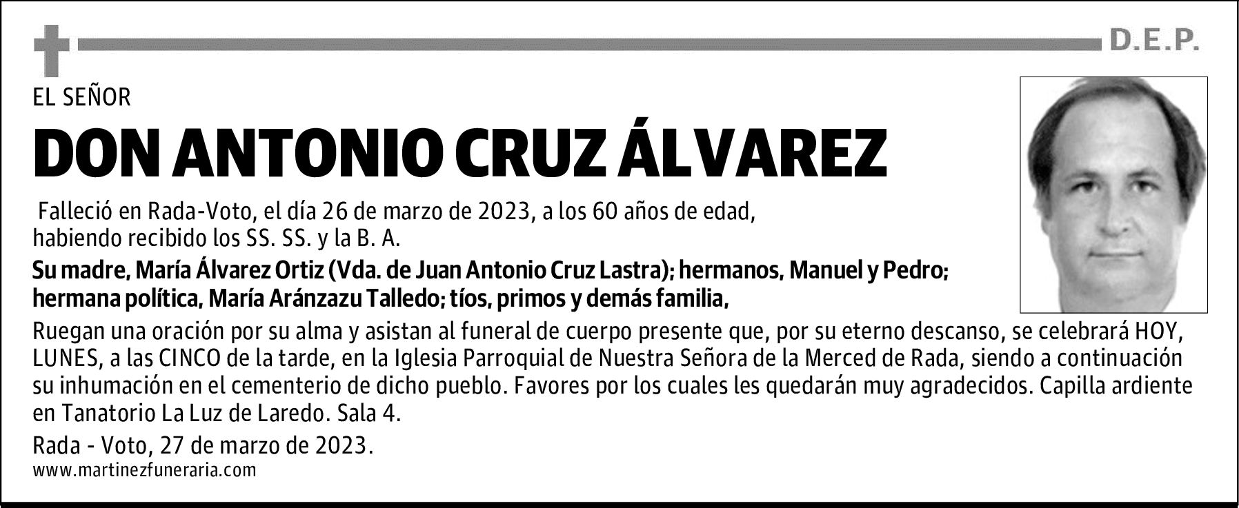 DON ANTONIO CRUZ ÁLVAREZ
