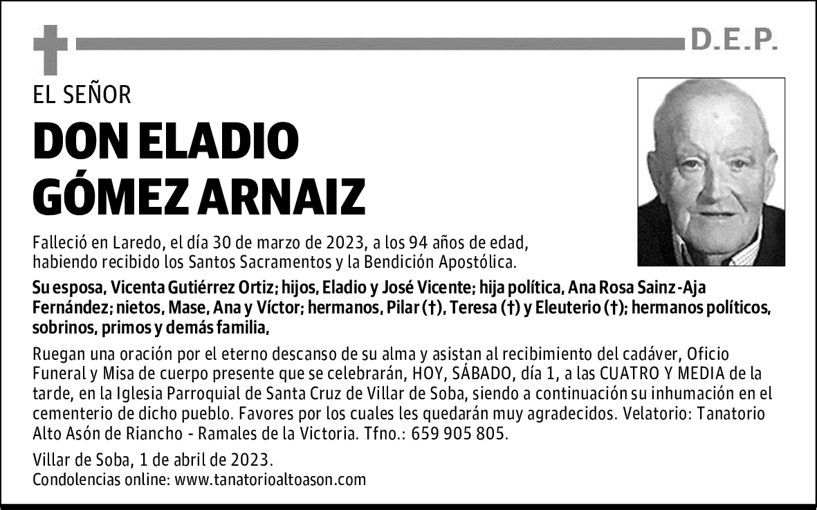 DON ELADIO GÓMEZ ARNAIZ