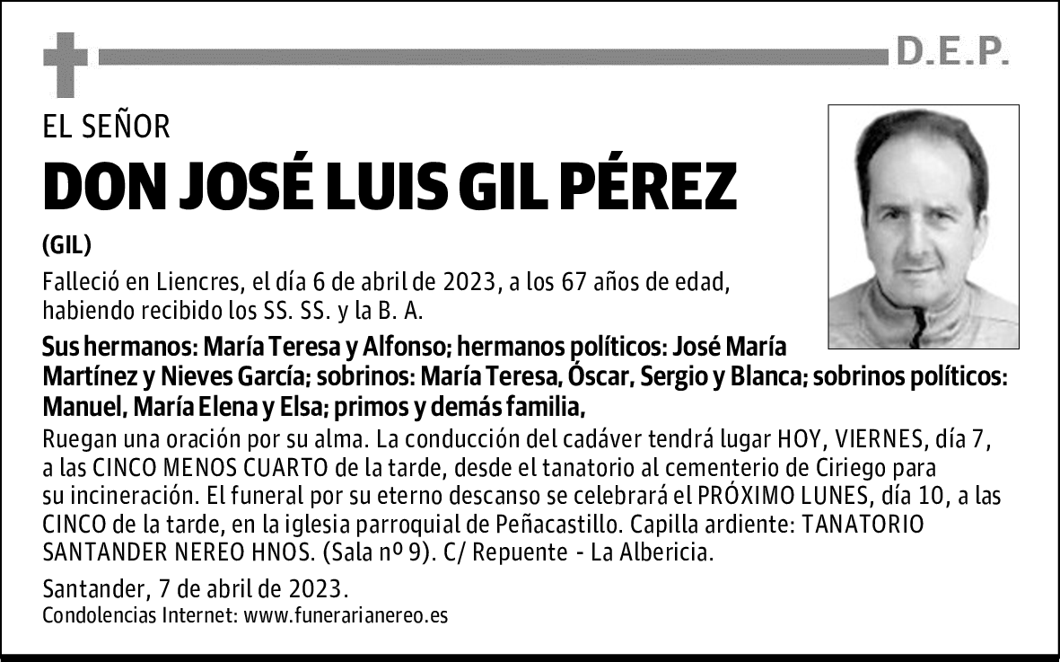 DON JOSÉ LUIS GIL PÉREZ