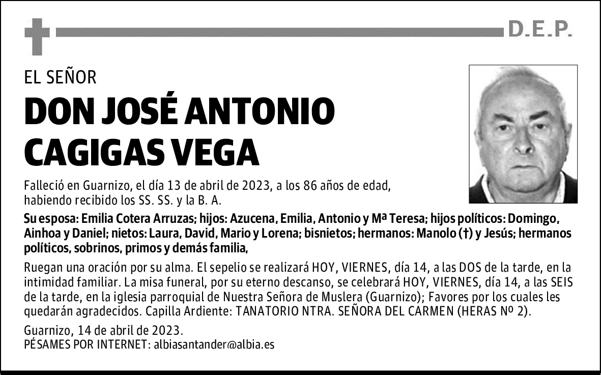 DON JOSÉ ANTONIO CAGIGAS VEGA